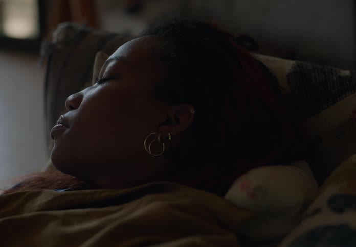 Child tries to wake mother and touches her face until mother gets up