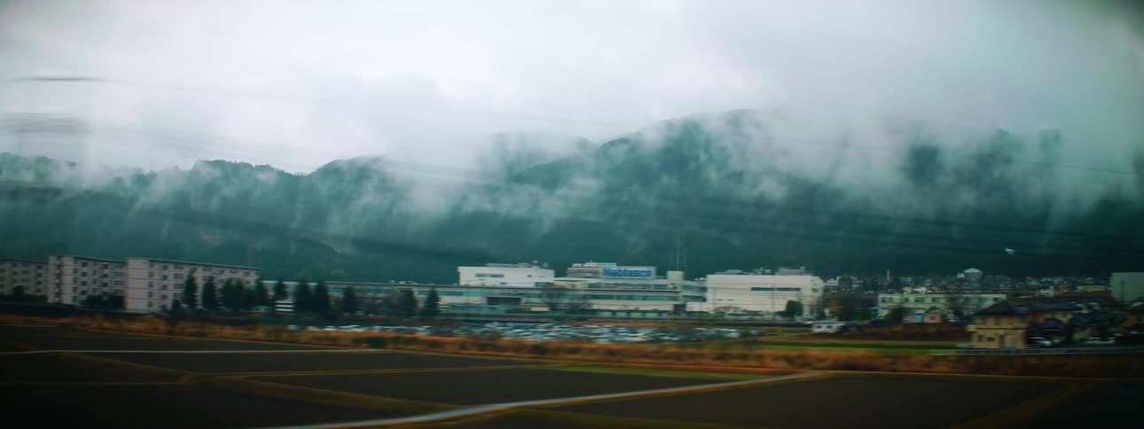 The small city is near the mountain range