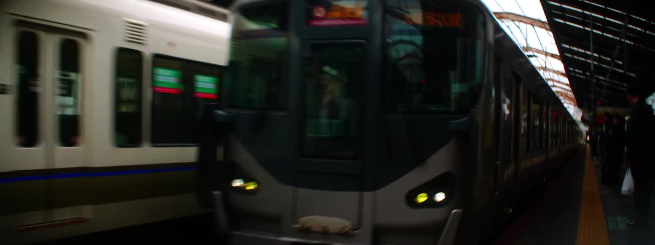 Trains enter the platform of waiting people