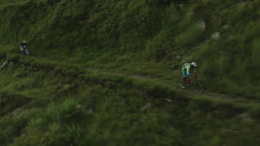Mountain Biking Adventure Through Lush Vegetation