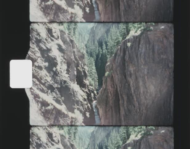 Shadows fall across a canyon in the mountains
