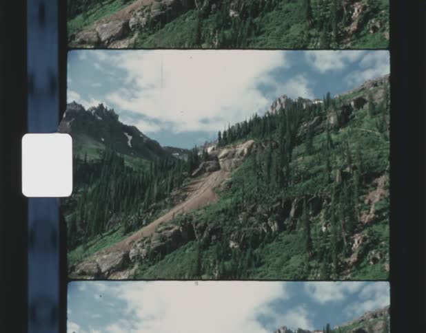 Landscape of green mountain slope