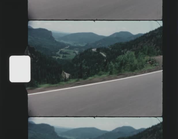 Film footage of the mountains in the landscape