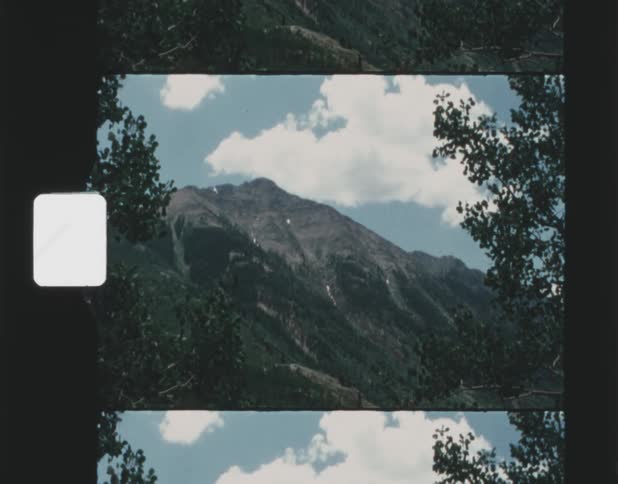 A view of a mountain and trees
