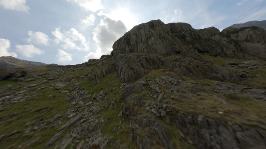 Aerial view of a rocky canyon during the day