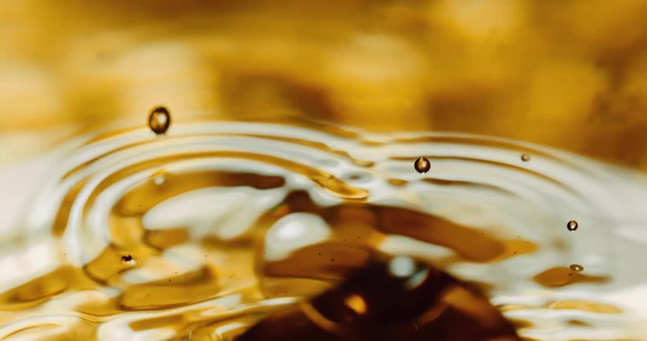 Close up of water droplets and ripples