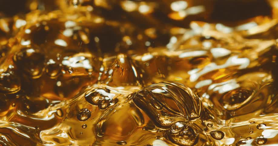 The gold liquid is boiling