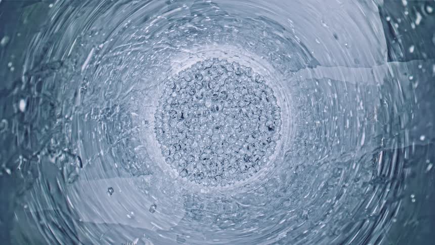 The bubbles are all together at the bottom