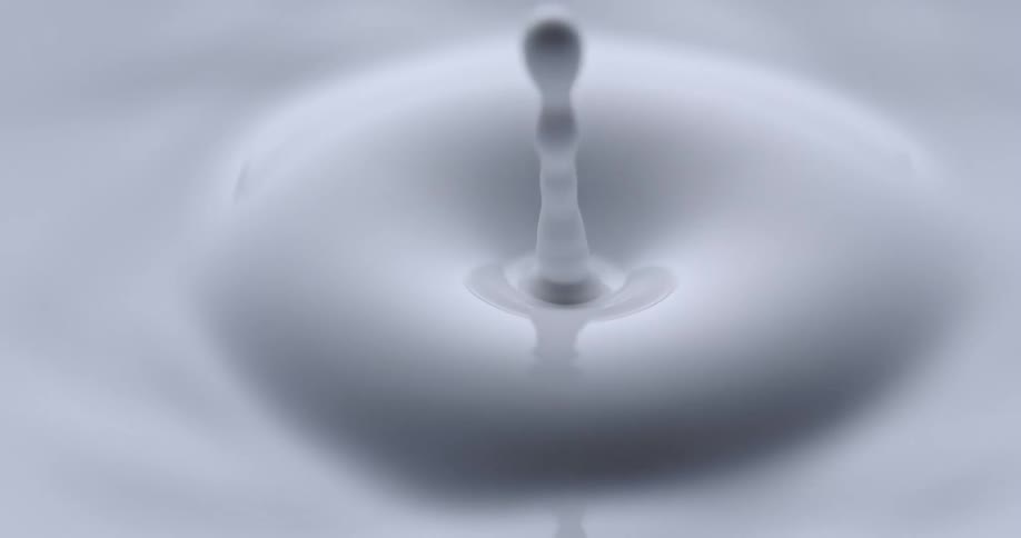 The white drip falls in the pool