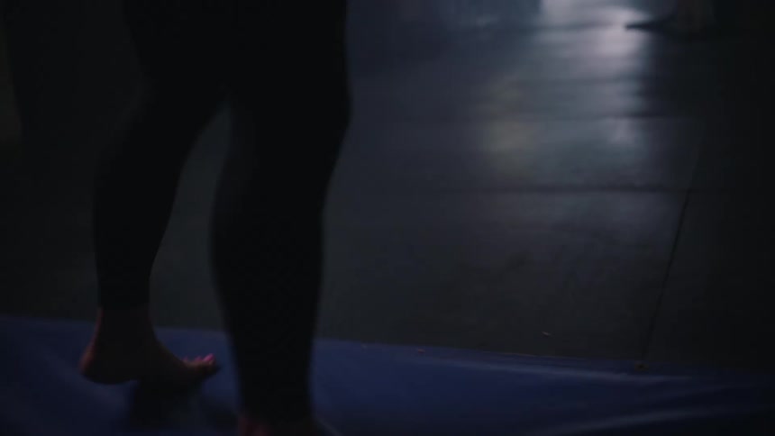 A person dancing around in a room