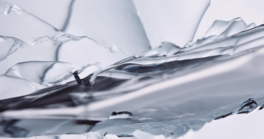 Liquid flows through a crack in ice