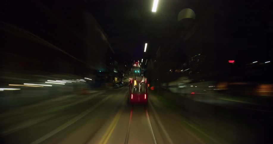 Time lapse view of traffic through a city during the night time