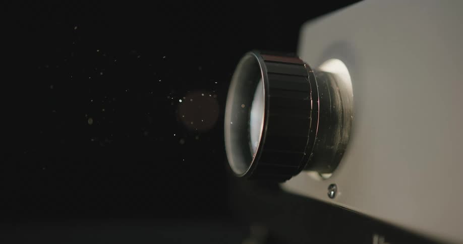 Close up view of a projector is displayed in a room