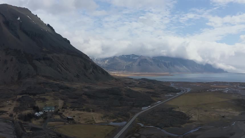 A home is on the side of the mountain