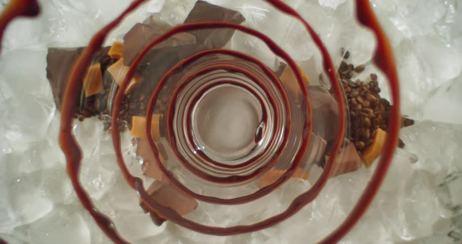 Chocolate swirls in a glass