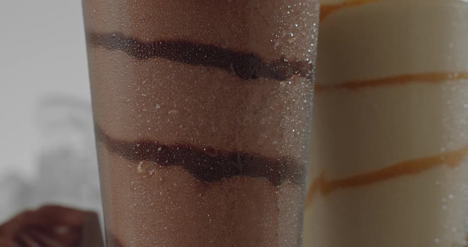 Condensation drips from the milk shakes