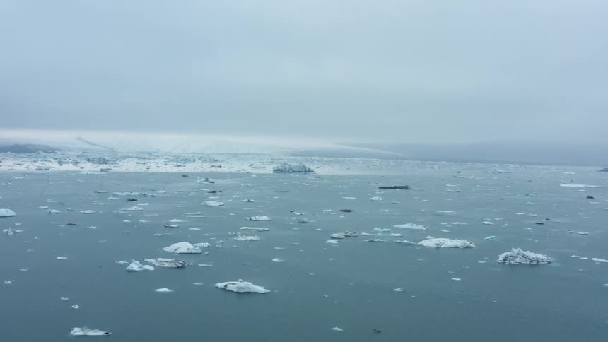 Floating sea ice out in the arctic