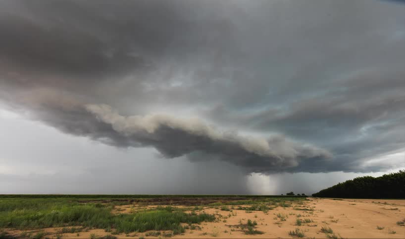 Time-lapse of a storm moving across the plain