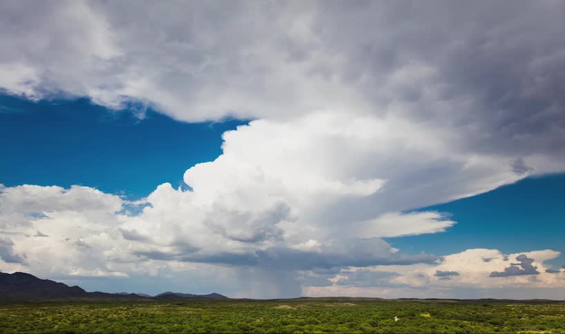 A time lapse of cloud formations