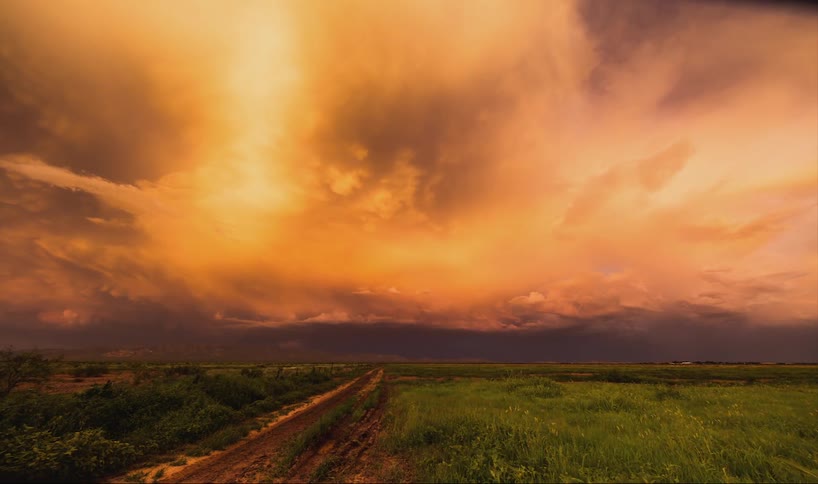 Time-lapse of uniquely colored clouds