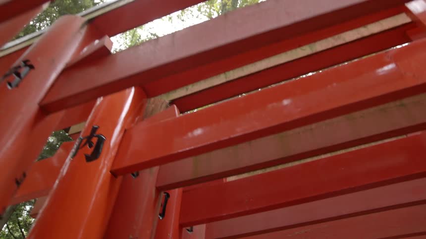 Orange archways with words carved into them