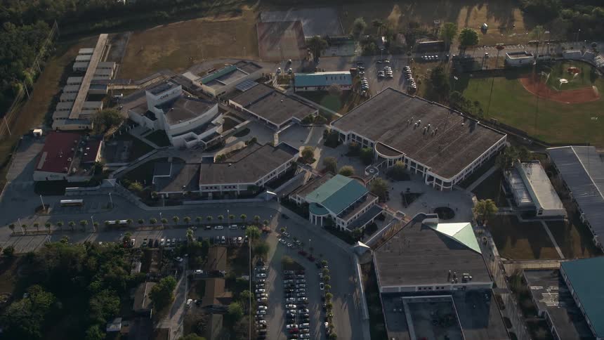 Approaching Colonial High School in Orlando Florida during sunrise