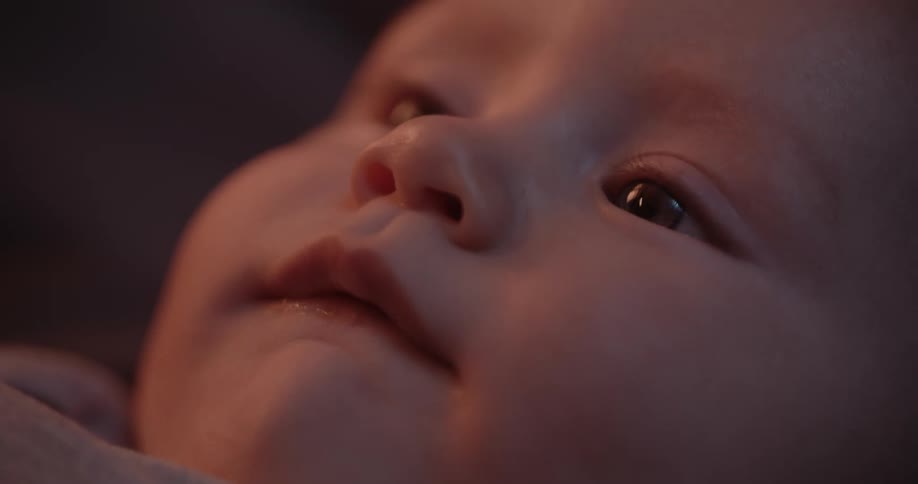 Close up of baby face smiling