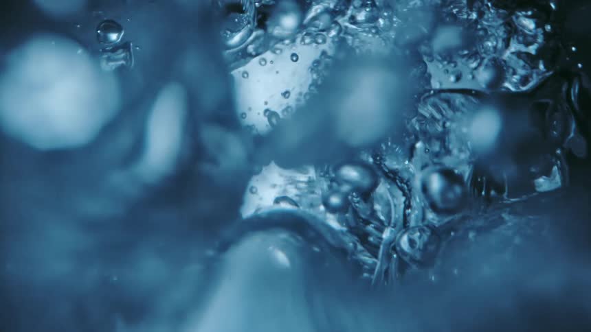Close up view of liquid water is displayed