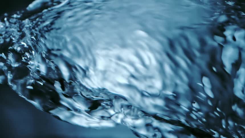 Close up view of liquid water is displayed