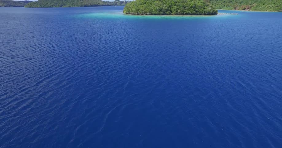 The blue water leads to islands ahead