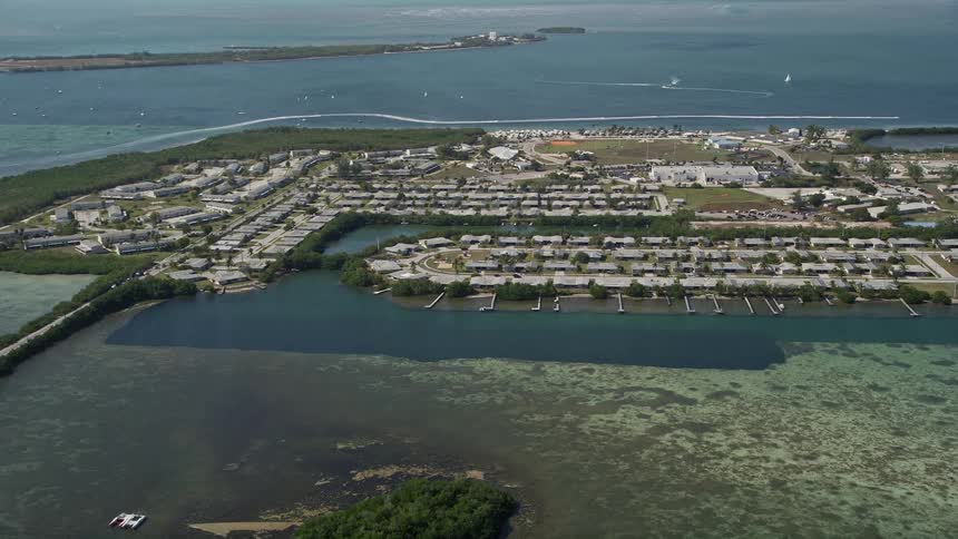 Approaching military housing on Sigsbee Park shore in Key West Florida