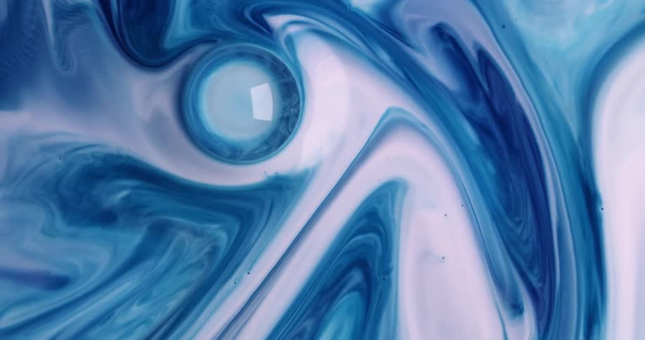 The white and blue ink mixes