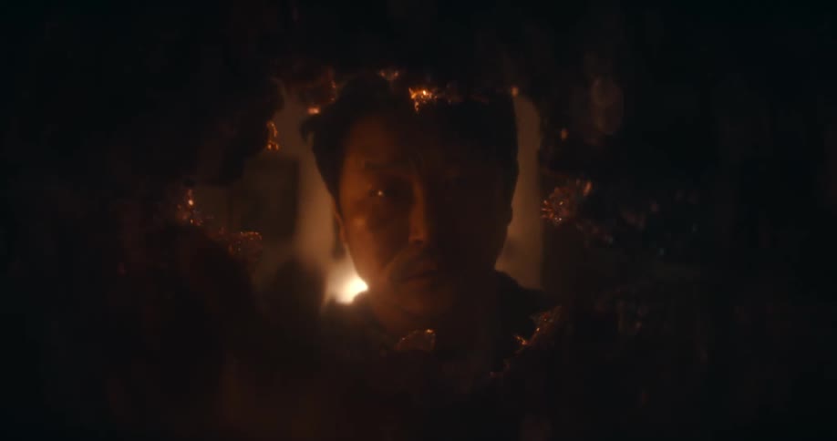 A man looking down something that is closing out