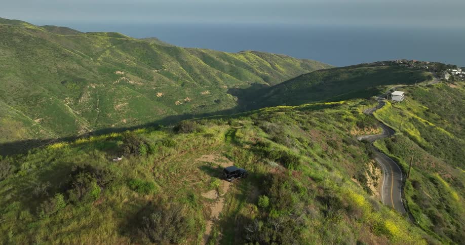 Aerial view of a landscape during summer time