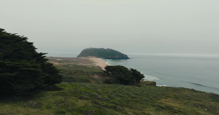Aerial view of beach in the wilderness