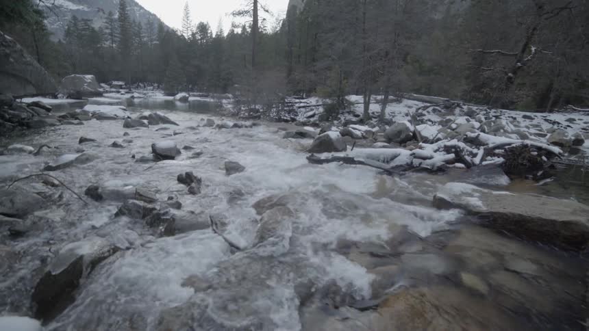 Water flowing over rocks in a creek