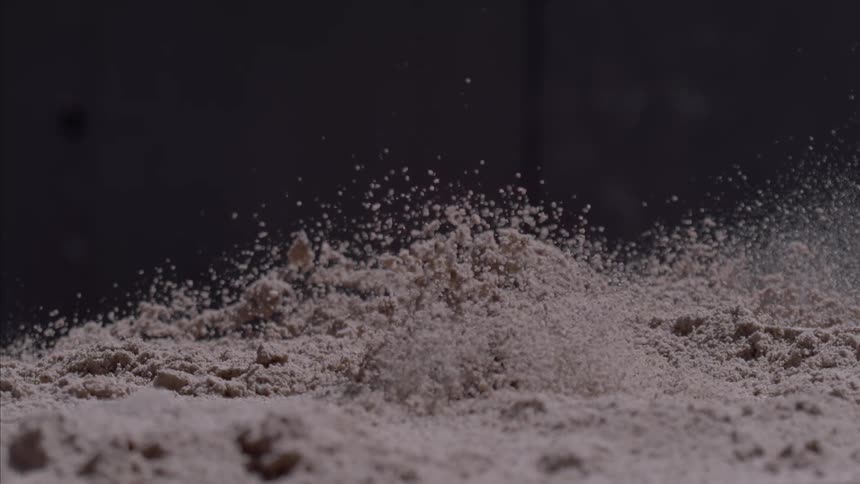 The ground explodes with dirt flying up