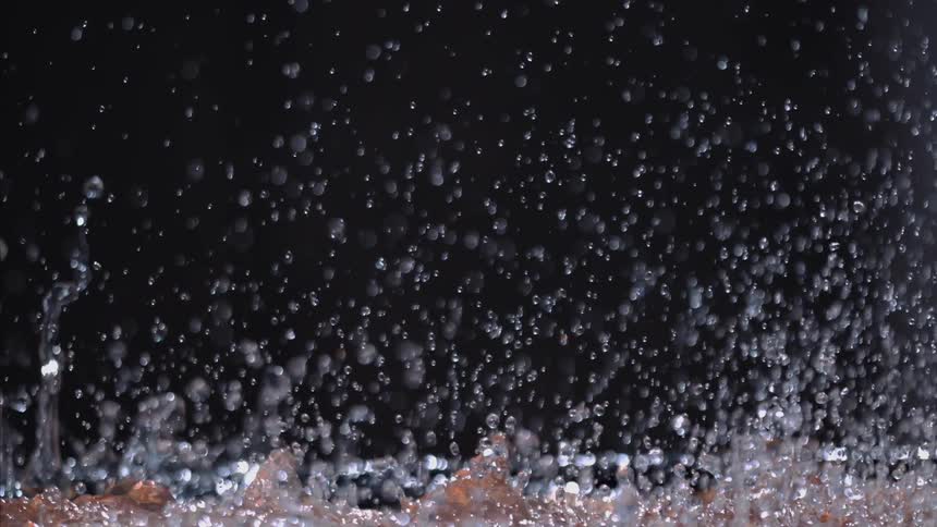 Water droplets with a black background
