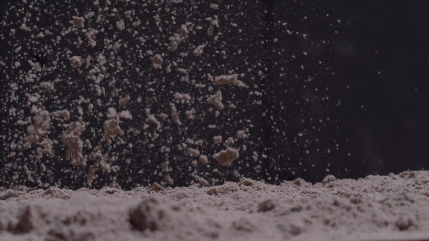 Dirt exploding upwards and settling back down