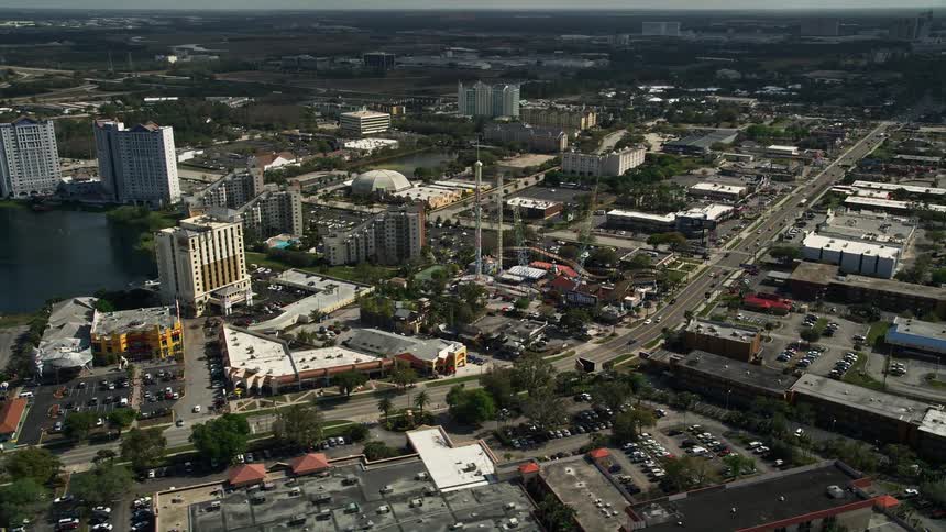 Enjoy a birds-eye view of the exciting Magical Midway theme park in Orlando Florida amidst a backdrop of sunshine and leisure activities