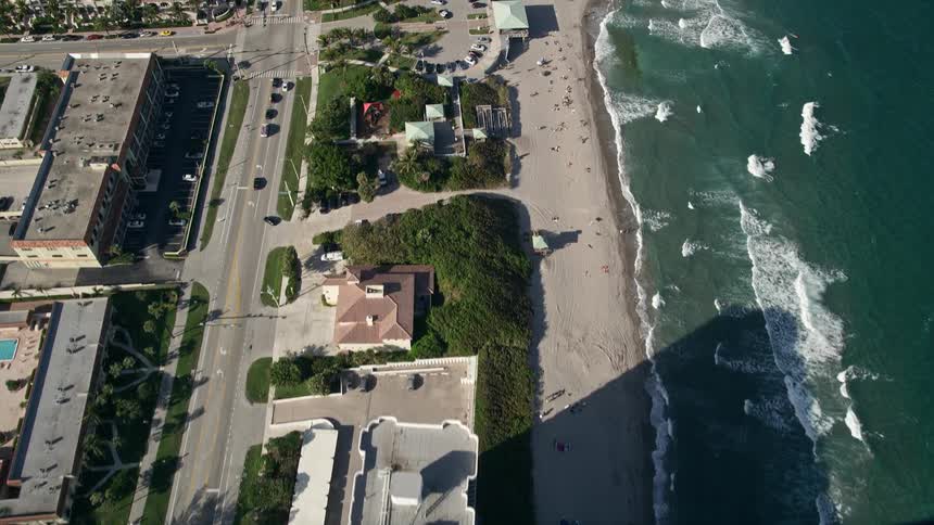 A stunning aerial view of beachside condominiums in Boca Raton Florida