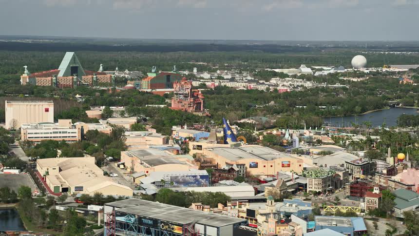 Experience the magic of Walt Disney World Dolphin hotel and Hollywood Studios from above in this stunning aerial footage