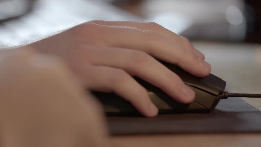 A person is using a computer mouse