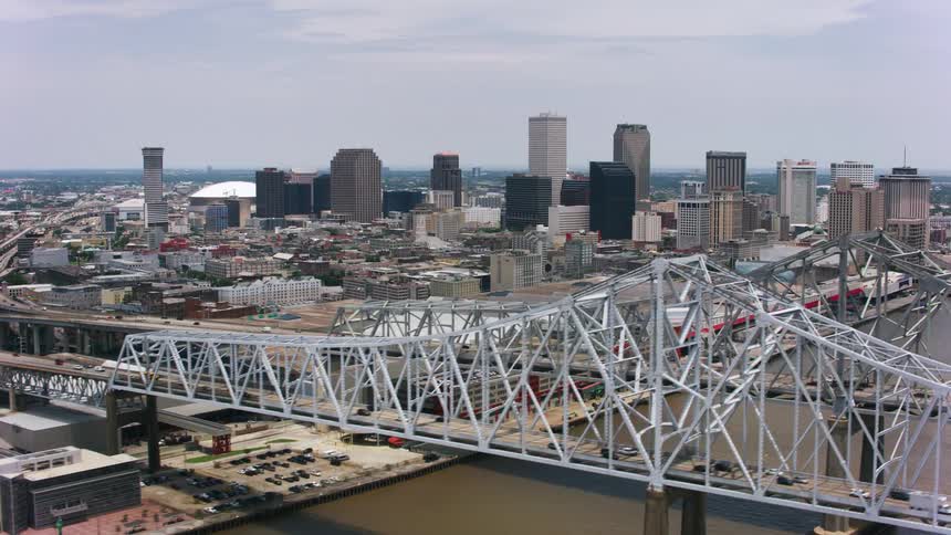 Aerial view of the tall buildings on the city downtown at daytime
