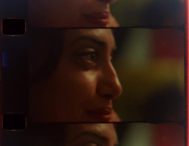 Close up of happy womans face smiling