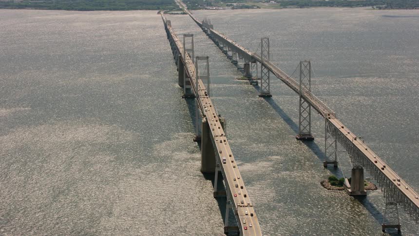 Traffic moves over the bridge