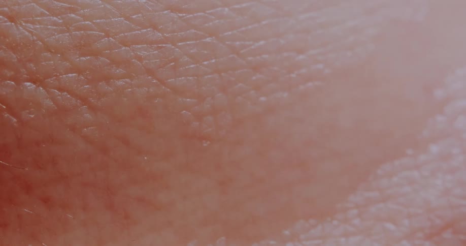 A stream of water pours across skin