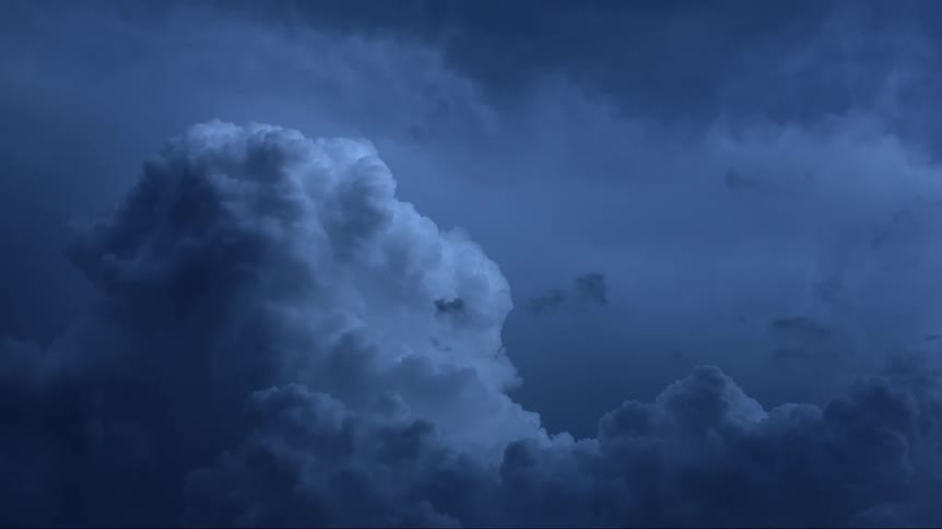 Storm clouds are displayed on film in the sky