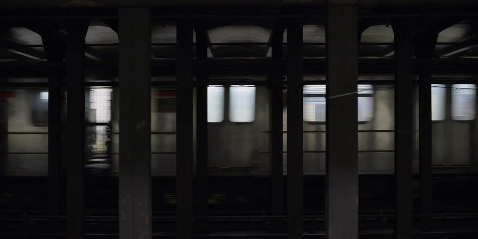 A train passes by a train platform