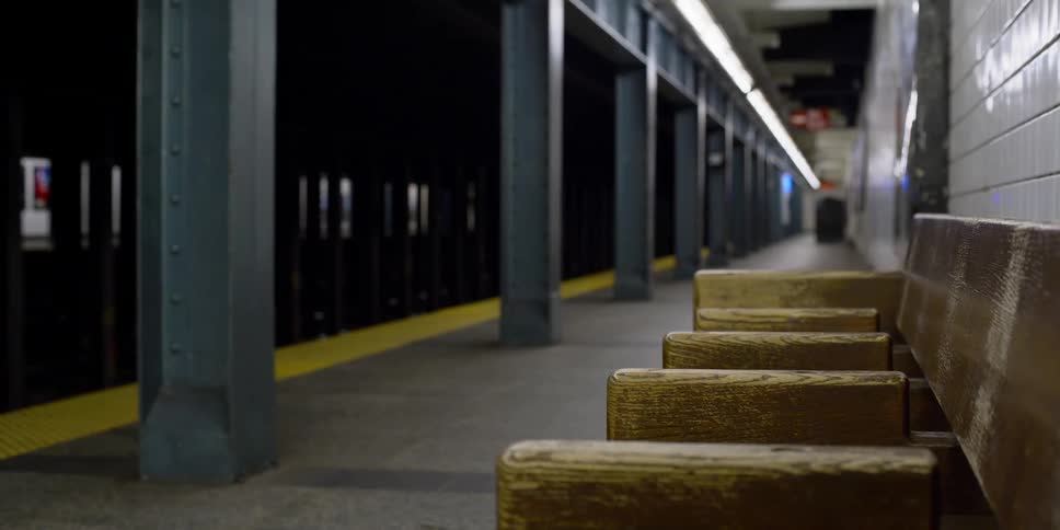 Static shot of an empty subway station